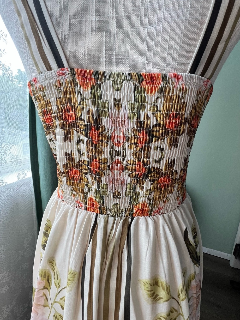 Commense Tropical Floral Print Deep V-Neck Maxi Dress size S - Picture 7 of 9